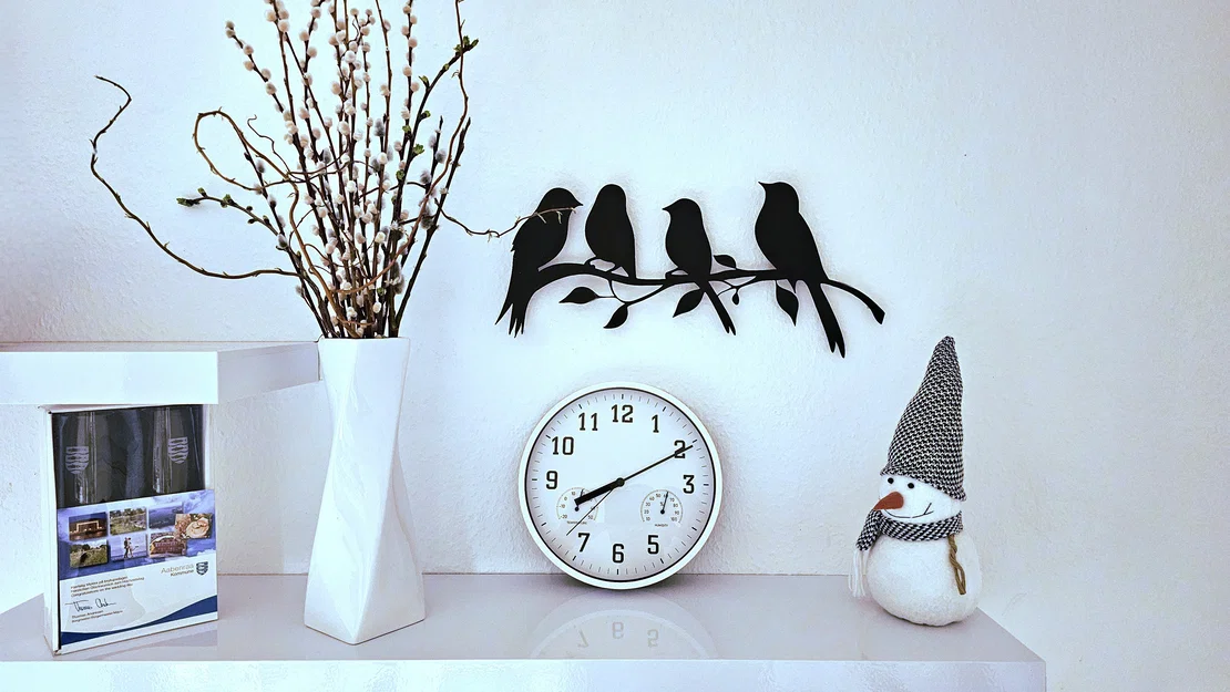 Trang trí tường Chim với đèn LED hắt sáng - Image 1