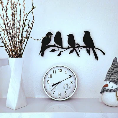 Trang trí tường Chim với đèn LED hắt sáng