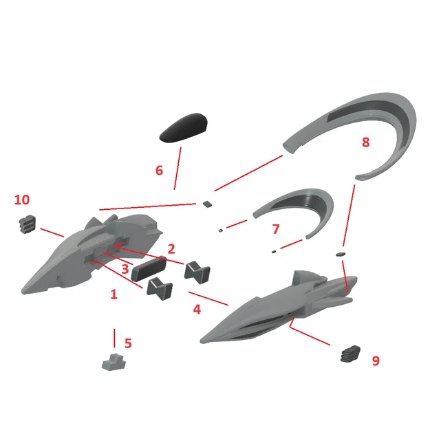 Mô hình tàu chiến Pterodon 1:30 (The Orville) để bàn in 3D - Image 8