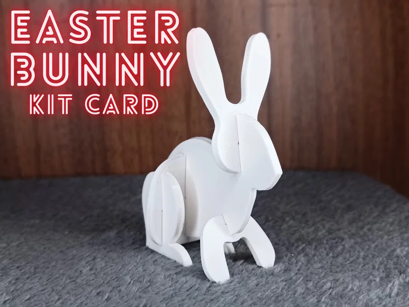 Mô hình chú thỏ Phục sinh 3D - Foldable Bunny Kit Card dễ lắp ghép - Image 1