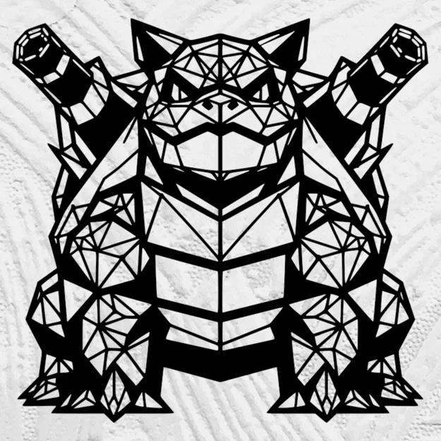 Blastoise Low Poly Hình Học - Image 1