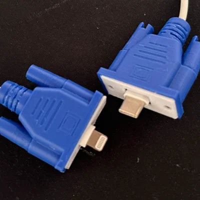 Vỏ bọc đầu cáp sạc USB-C/Lightning phong cách VGA Retro (3D Print)