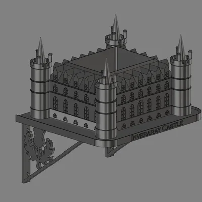 Mô hình chậu cây treo tường lâu đài Inveraray 3D cực đẹp