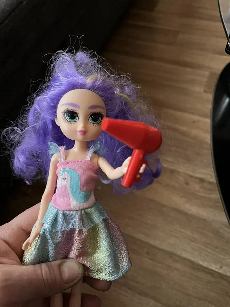 Mô hình máy sấy tóc 3D cho búp bê (Phụ kiện đồ chơi sáng tạo) - Image 2