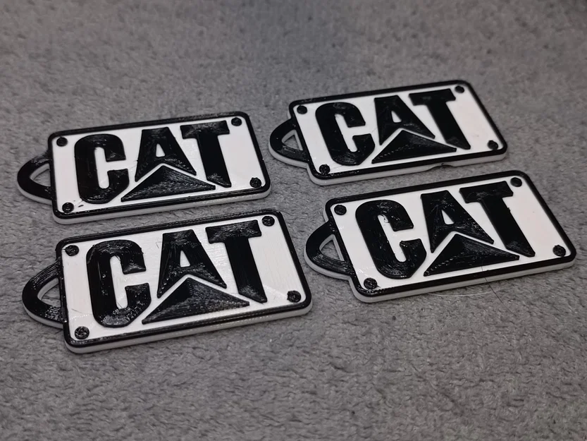 Móc khóa logo Caterpillar (CAT) độc đáo tự in 3D - Image 1