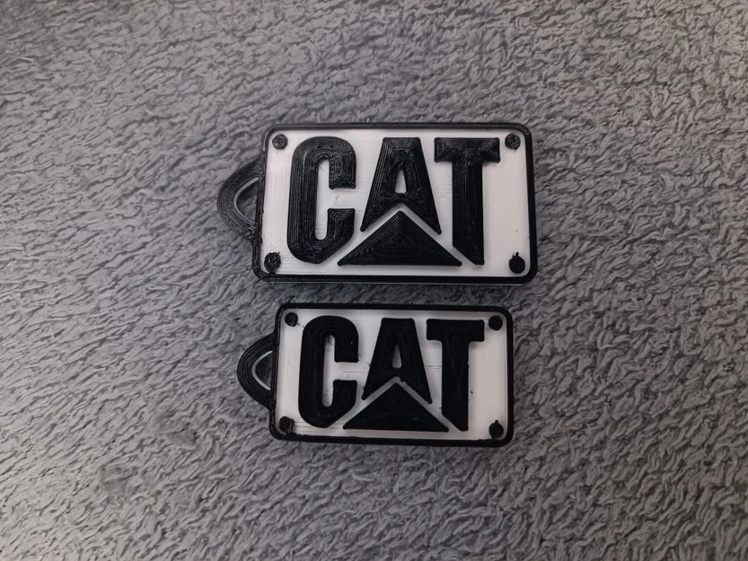 Móc khóa logo Caterpillar (CAT) độc đáo tự in 3D - Image 2