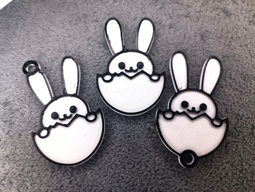 Mẫu móc khóa thỏ Phục Sinh (Easter Bunny Keychain) dễ thương cho máy in 3D - Image 1