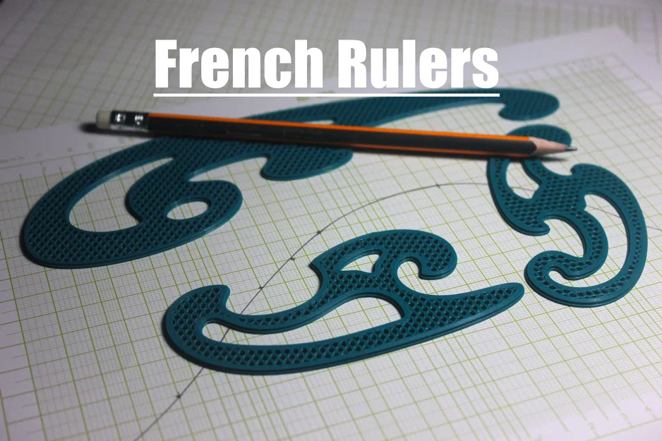 Bộ Thước French Rulers In 3D Hỗ Trợ Vẽ Đường Cong, Đồ Thị - Image 1