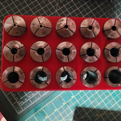 Khay Đựng 5C Collet 15 Vị Trí - Phụ Kiện Gọn Gàng Cho Xưởng Cơ Khí