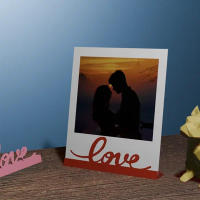 Khung trưng bày ảnh Polaroid chữ Love - Phụ kiện trang trí bàn làm việc