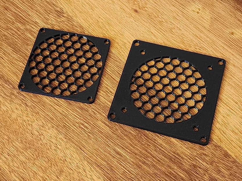 Lưới Quạt Hex 80mm & Tấm Gắn Flush Mount - Image 1