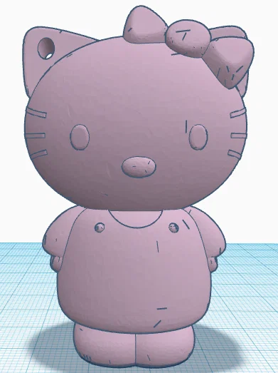 Mẫu in 3D móc khóa Hello Kitty xinh xắn cho balo - Image 1
