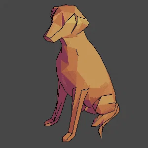 Mô hình chú chó Doberman Low Poly in 3D trang trí nghệ thuật