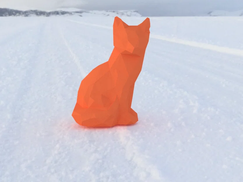 Mô hình chú cáo Low Poly dễ thương - File in 3D miễn phí - Image 1