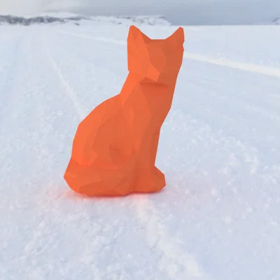 Mô hình chú cáo Low Poly dễ thương - File in 3D miễn phí