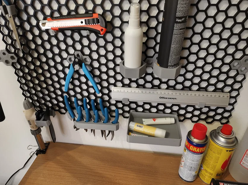 Bộ khay treo kìm cho bảng đục lỗ Honeycomb Storage Wall tiện lợi - Image 3
