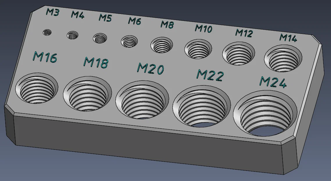 Khối test ren Metric (Metric thread testblock) - Image 1