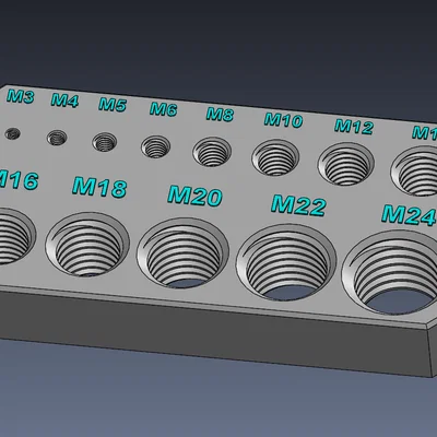 Khối test ren Metric (Metric thread testblock)