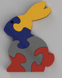 Puzzle Conejo Zoo de ensueño – Puzzle thỏ 3D lắp ghép nhiều màu - Image 1