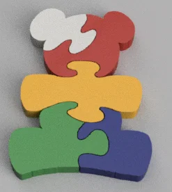 Puzzle Oso2 Zoo de ensueño – Puzzle gấu ghép mảnh nhiều màu để in 3D - Image 1