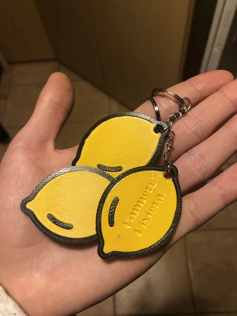 Móc khóa hình quả chanh 3D (lemon key chain) - Tự in tại nhà - Image 1