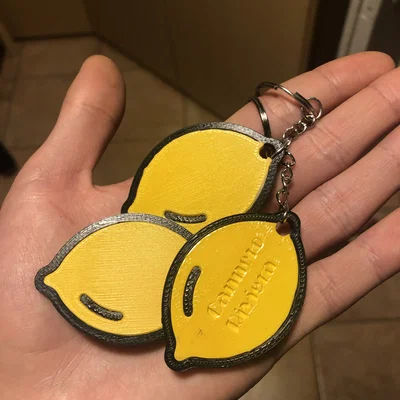 Móc khóa hình quả chanh 3D (lemon key chain) - Tự in tại nhà