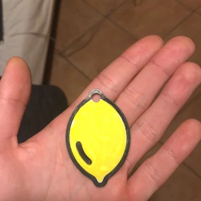 Móc khóa hình quả chanh 3D (lemon key chain) - Tự in tại nhà