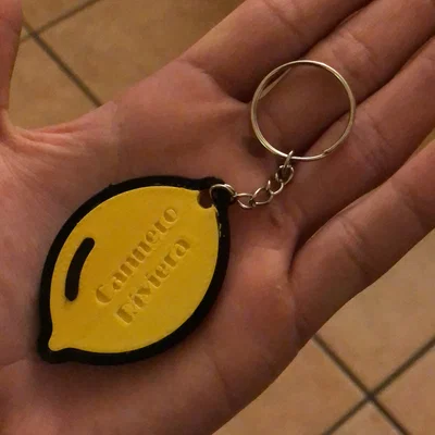 Móc khóa hình quả chanh 3D (lemon key chain) - Tự in tại nhà