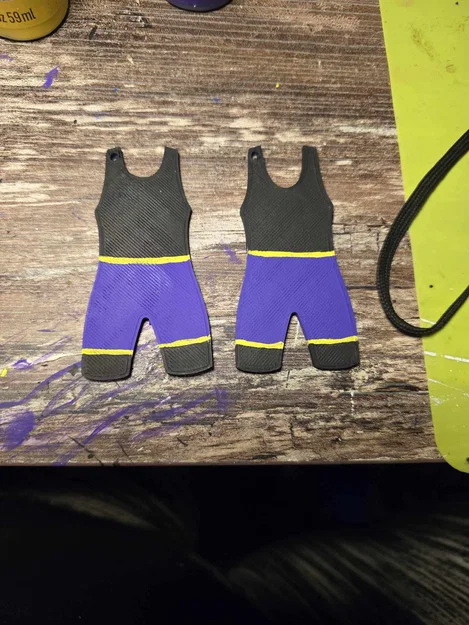 Mẫu in 3D móc khóa hình bộ đồ đô vật (Wrestling Singlet) cá tính - Image 1