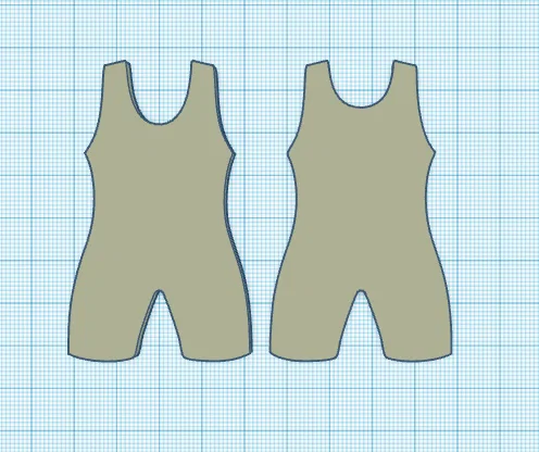 Mẫu in 3D móc khóa hình bộ đồ đô vật (Wrestling Singlet) cá tính - Image 2