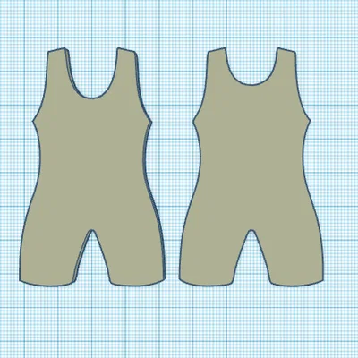 Mẫu in 3D móc khóa hình bộ đồ đô vật (Wrestling Singlet) cá tính