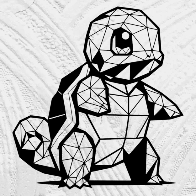 Squirtle Low Poly Hình Học - Image 1