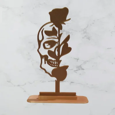 Mô hình trang trí Skull - Flower (Đầu lâu và Hoa hồng) in 3D