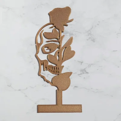 Mô hình trang trí Skull - Flower (Đầu lâu và Hoa hồng) in 3D