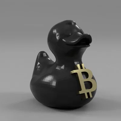 Mô hình chú vịt Bitcoin (Bitcoin the Duck) 3D độc đáo trang trí