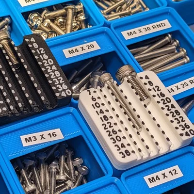 Bộ phân loại bu lông hệ metric Gridfinity (Gridfinity Metric Bolt Sorter)