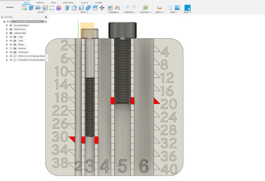Bộ phân loại bu lông hệ metric Gridfinity (Gridfinity Metric Bolt Sorter) - Image 4