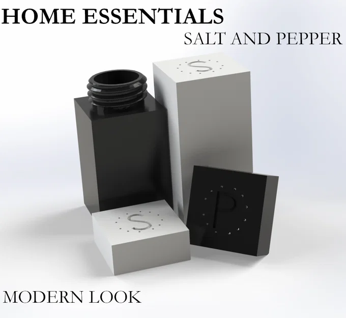 Bộ lọ muối & tiêu hiện đại (Modern salt and pepper) - Image 1