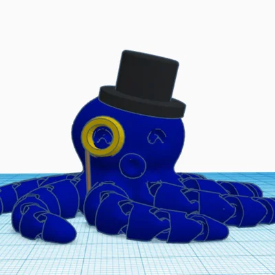 Mô hình 3D chú bạch tuộc quý ông lịch lãm (Gentleman Octopus)