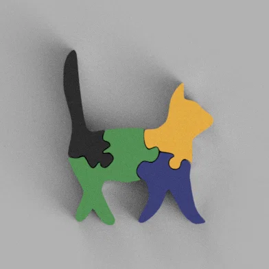 Mô hình xếp hình chú mèo dễ thương cho bé (Puzzle Gato cat)