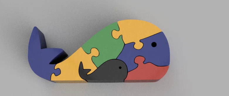 Mẫu đồ chơi xếp hình cá voi 3D (Puzzle ballena baby) cho bé - Image 1