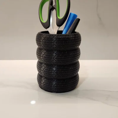 Tire Pen Cup – Ống cắm bút kiểu chồng lốp (in không cần support)