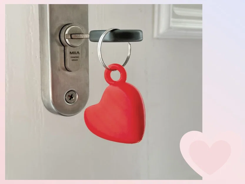 Móc khóa hình trái tim Love Heart Keyring đáng yêu - Image 1