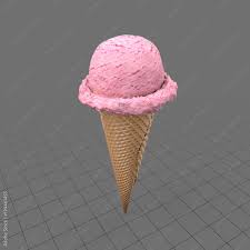 Mô hình in 3D kem ốc quế dễ thương trang trí bàn làm việc - Image 1
