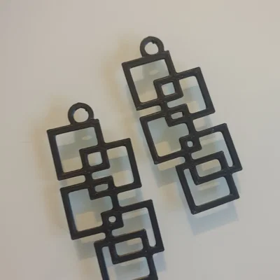 Bông tai hình vuông 3D: Thiết kế thời trang, dễ in tại nhà