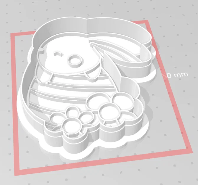 Khuôn cắt bánh quy hình thỏ Phục Sinh trang trí hoa (Easter Rabbit Cookie Cutter) - Image 1