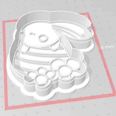 Khuôn cắt bánh quy hình thỏ Phục Sinh trang trí hoa (Easter Rabbit Cookie Cutter)