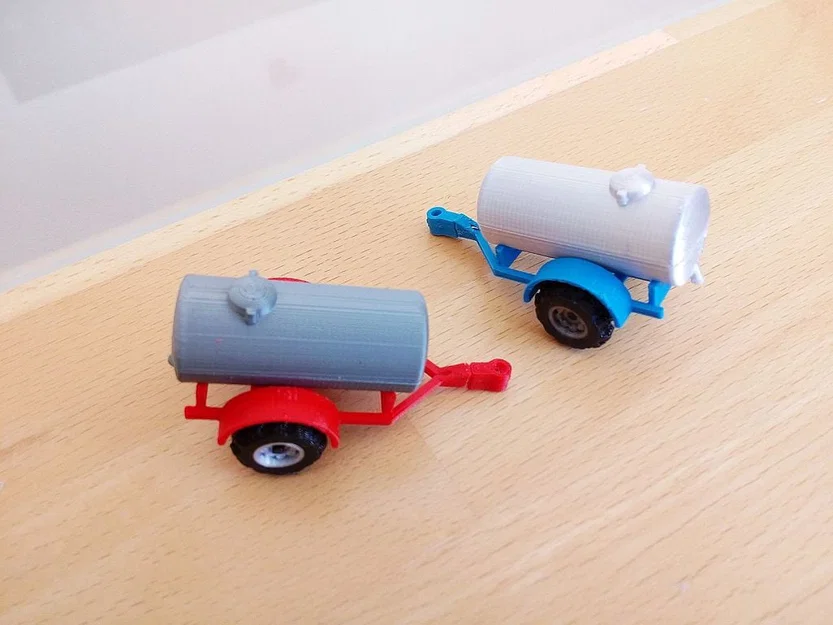 Rơ-moóc thùng nước tỉ lệ 1:87 (H0/HO Scale) - Water Barrel Trailer - Image 1