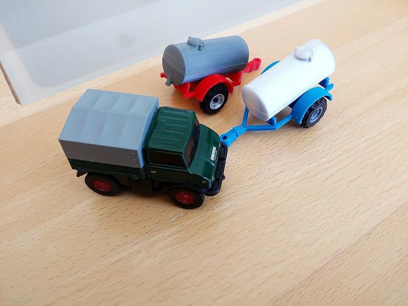 Rơ-moóc thùng nước tỉ lệ 1:87 (H0/HO Scale) - Water Barrel Trailer - Image 3