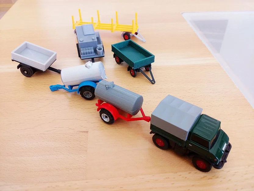 Rơ-moóc thùng nước tỉ lệ 1:87 (H0/HO Scale) - Water Barrel Trailer - Image 4